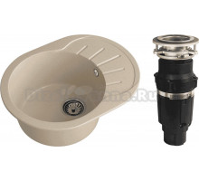 Комплект Мойка GranFest Rondo R-580L кашемир + Измельчитель Bone Crusher BC 610-AS