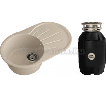 Комплект Мойка GranFest Rondo R-750L кашемир + Измельчитель Bone Crusher BC 810-AS