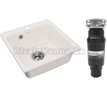 Комплект Мойка GranFest Smart SM 430 белый + Измельчитель Bone Crusher BC 910-SL-Slim Line