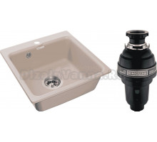 Комплект Мойка GranFest Smart SM 430 песочный + Измельчитель Bone Crusher BC 1000-AS