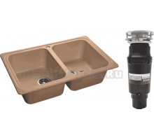Комплект Мойка GranFest Standart S-780 K топаз + Измельчитель Bone Crusher BC 910-SL-Slim Line