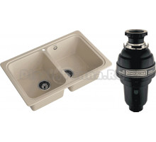 Комплект Мойка GranFest Standart S-780K кашемир + Измельчитель Bone Crusher BC 1000-AS