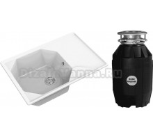 Комплект Мойка GranFest Unique GF-U-740L иней + Измельчитель Bone Crusher BC 810-AS