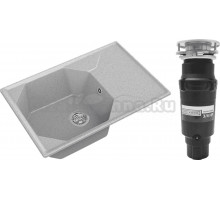 Комплект Мойка GranFest Unique GF-U-740L серая + Измельчитель Bone Crusher BC 910-SL-Slim Line