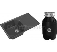 Комплект Мойка GranFest Unique U-840L графит + Измельчитель Bone Crusher BC 810-AS