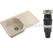 Комплект Мойка GranFest Unique U-840L кашемир + Измельчитель Bone Crusher BC 910-SL-Slim Line