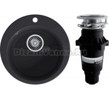 Комплект Мойка GranFest Urban 649 черная + Измельчитель Bone Crusher BC 810-SL Slim Line