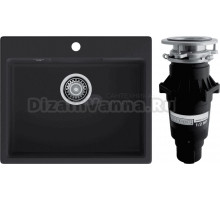 Комплект Мойка GranFest Urban 658 черная + Измельчитель Bone Crusher BC 810-SL Slim Line