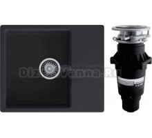 Комплект Мойка GranFest Urban 658L черная + Измельчитель Bone Crusher BC 810-SL Slim Line