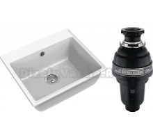 Комплект Мойка GranFest Vertex GF-V-580 иней + Измельчитель Bone Crusher BC 1000-AS