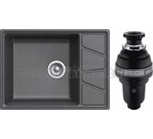 Комплект Мойка GranFest Vertex GF-V-680L графит + Измельчитель Bone Crusher BC 1000-AS