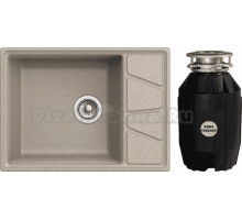 Комплект Мойка GranFest Vertex GF-V-680L песочная + Измельчитель Bone Crusher BC 810-AS