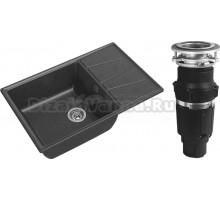 Комплект Мойка GranFest Vertex GF-V-780L графит + Измельчитель Bone Crusher BC 610-AS