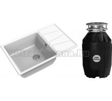Комплект Мойка GranFest Vertex GF-V-780L иней + Измельчитель Bone Crusher BC 810-AS