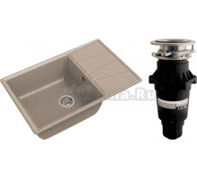 Комплект Мойка GranFest Vertex GF-V-780L песочная + Измельчитель Bone Crusher BC 810-SL Slim Line