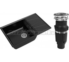 Комплект Мойка GranFest Vertex GF-V-780L черная + Измельчитель Bone Crusher BC 610-AS