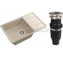 Комплект Мойка GranFest Vertex V-780L кашемир + Измельчитель Bone Crusher BC 610-AS