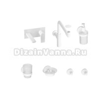 Комплект для раковины Wellsee ICON! for life 201000555 С ВНУТРЕННЕЙ ЧАСТЬЮ, сифоном, донным клапаном и аксессуарами для ванной, белый матовый