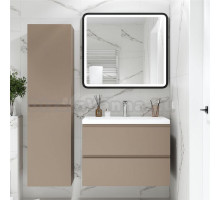 Мебель для ванной комнаты Art&Max Bianchi 75 подвесная, капучино матовый, белая раковина