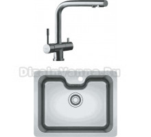 Комплект Мойка Franke Bell BCX 110-55 TL нержавеющая сталь + Смеситель Atlas Clear water нержавеющая сталь