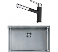Комплект Мойка Franke Box BXX 210-68 нержавеющая сталь + Смеситель Orbit 115.0623.057 хром, оникс