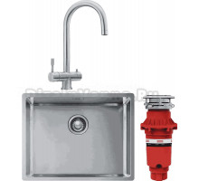 Комплект Мойка Franke Box BXX 210-54 нержавеющая сталь + Смеситель Eos Clear Water нержавеющая сталь + Измельчитель Turbo Elite TE-75S с пневмокнопкой
