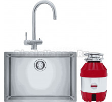 Комплект Мойка Franke Felix FEX 110-60 нержавеющая сталь + Смеситель Eos Clear Water нержавеющая сталь + Измельчитель Turbo Elite TE-50 с пневмокнопкой