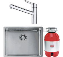 Комплект Мойка Franke Box BXX 210-54 нержавеющая сталь + Смеситель Orbit 115.0623.055 хром + Измельчитель Turbo Elite TE-75 с пневмокнопкой