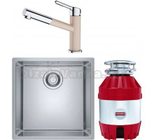 Комплект Мойка Franke Felix FEX 110-40 нержавеющая сталь + Смеситель Orbit 115.0623.059 хром, сахара + Измельчитель Turbo Elite TE-50 с пневмокнопкой