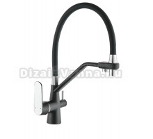 Смеситель для кухни Potato 118-6 P44118-6 матовый черный, хром