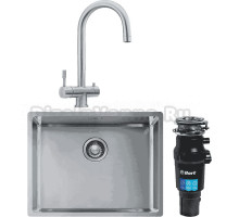 Комплект Мойка Franke Box BXX 210-54 нержавеющая сталь + Смеситель Eos Clear Water нержавеющая сталь + Измельчитель Bort Titan 7000