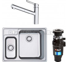 Комплект Мойка Franke Bell BCX 260 TL нержавеющая сталь + Смеситель Orbit 115.0623.055 хром + Измельчитель Bort Master Eco 91275752