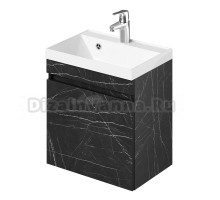 Тумба с раковиной IKA Alta 50x55x35 с дверками, Камень Пьетра Гриджиа черный