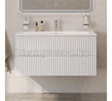 Тумба с раковиной Cezares Duet 100 bianco lucido, раковина Cezares CZR-8073-100