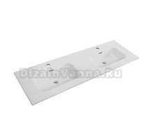 Мебельная раковина Cezares Duet 140 белая глянцевая, двойная