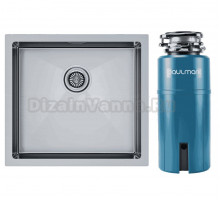 Комплект Мойка Paulmark Gerberg PM254844-BS брашированная нержавеющая сталь + Измельчитель Intenso I-PRO 1000