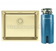 Комплект Мойка Paulmark Yuni YU54-LG светлое золото + Измельчитель Intenso I-800