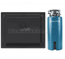 Комплект Мойка Paulmark Yuni YU54-MBN черный матовый + Измельчитель Intenso I-PRO 1000