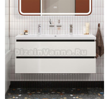 Тумба с раковиной Cezares Plane 120 bianco lucido, раковина Cezares CZR-8070-120-1-2