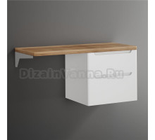 Тумба под раковину со столешницей STWORKI Берген 122 белая, столешница светлая, без отверстий + левый кронштейн