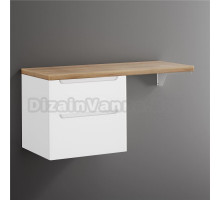 Тумба под раковину со столешницей STWORKI Берген 122 белая, столешница светлая, без отверстий + правый кронштейн