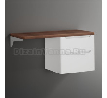 Тумба под раковину со столешницей STWORKI Берген 122 белая, столешница темная, без отверстий + левый кронштейн