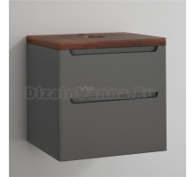 Тумба под раковину со столешницей STWORKI Берген 60 серая, столешница темная