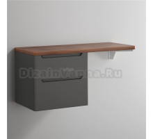 Тумба под раковину со столешницей STWORKI Берген 122 серая, столешница темная, без отверстий + правый кронштейн