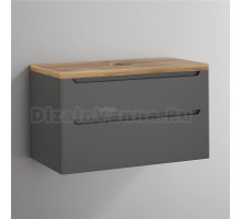 Тумба под раковину со столешницей STWORKI Берген 100 серая, столешница светлая