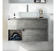 Тумба под раковину со столешницей STWORKI Карлстад 90 дуб рошелье, монте тиберио