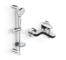 Душевой комплект Смеситель Ideal Standard Tyria BC157HS Matt Black Chrome + Гарнитур IdealRain B2620AA