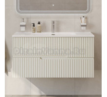 Тумба с раковиной Cezares Duet 100 альпака брашированная, раковина Cezares CZR-8095-100