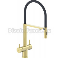 Смеситель для кухни AltroBagno Flusso 050202 OrSp с гибким изливом, матовое золото