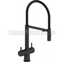 Смеситель для кухни AltroBagno Flusso 050204 NeOp с гибким изливом, матовый черный